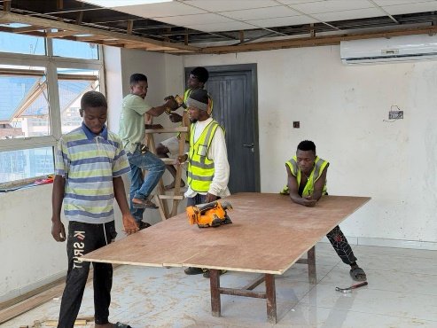 Interior work ongoing