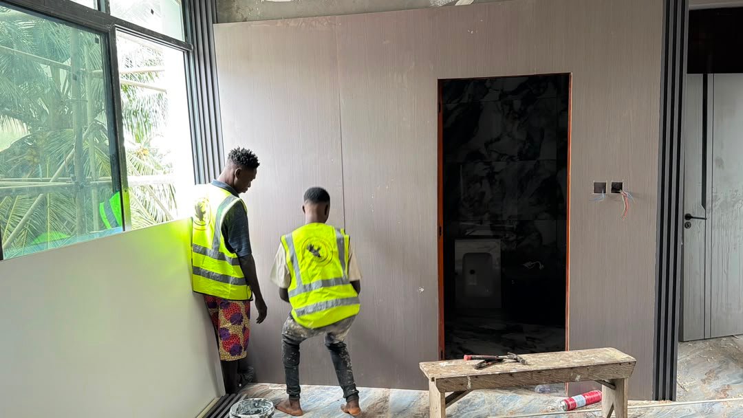 Eagle Designs team on site at College Road, Gudrich, Freetown